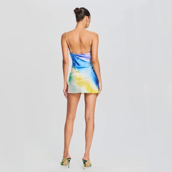 B-25 Retrofete Rylynn Dress Watermelon Wave Sold Out Silk Mini Dress Medium / M - Picture 6 of 15
